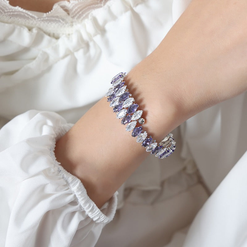 Kaze 18K Gold Gemstone Dazzling Bracelet | Luxury Gemstone Bracelet in 14 Colour Variants