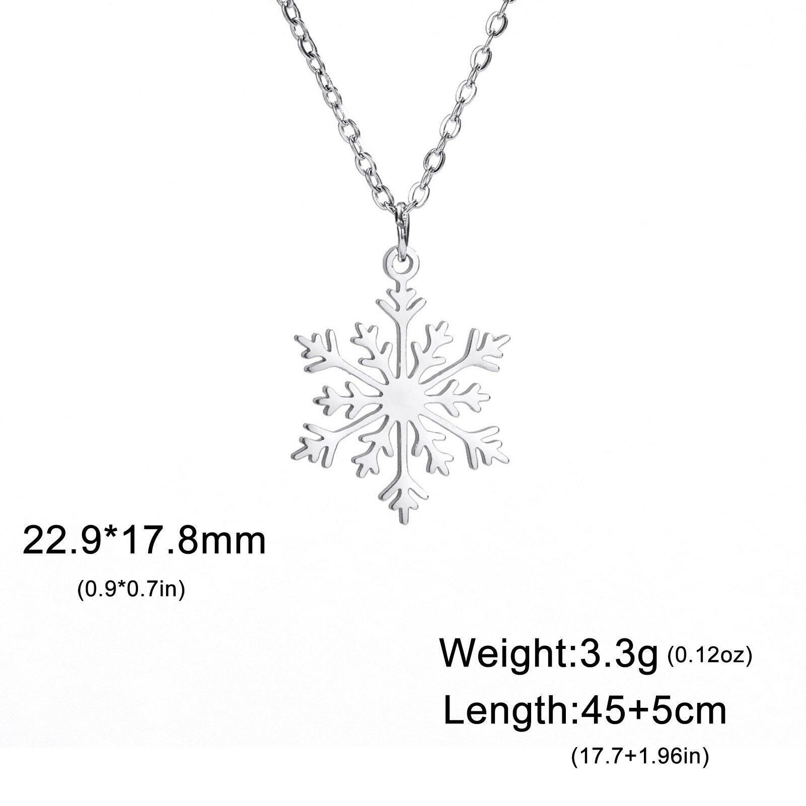 Kaze Elegant Snowflake Pendant Necklace | Titanium Steel Adjustable Necklace in Silver &amp; Gold