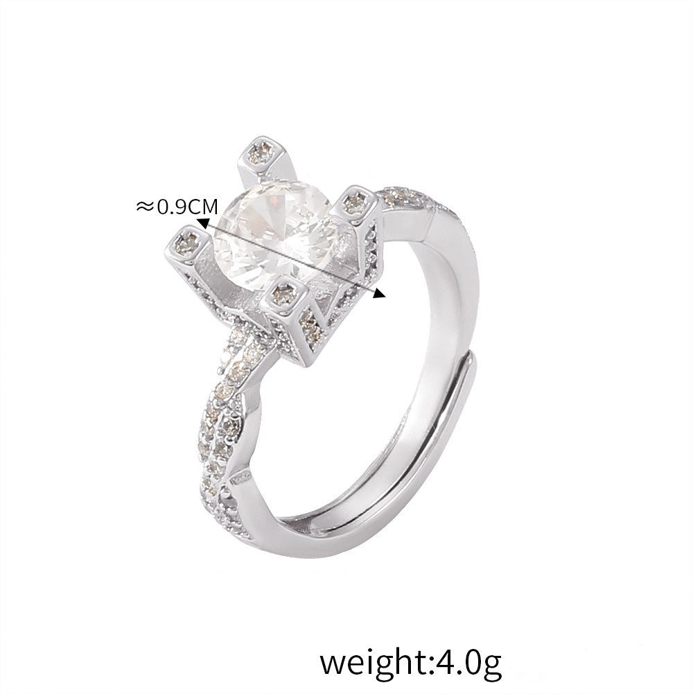 Kaze Classic Retro Geometric Zirconia Ring | 18K Gold Light Luxury Ring in 16 Style Variants