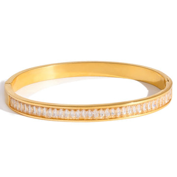 Kaze 18K Gold-Plated Titanium Steel Rhinestone Bracelet | Sparkling Bracelet in 6 Style Variants