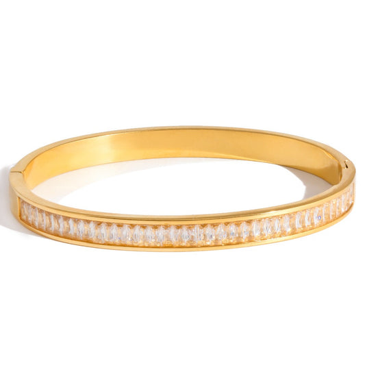 Kaze 18K Gold-Plated Titanium Steel Rhinestone Bracelet | Sparkling Bracelet in 6 Style Variants