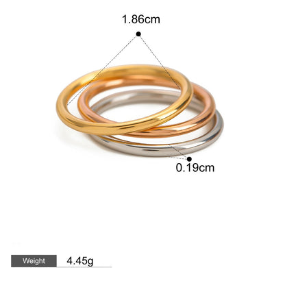 Kaze 18K Gold Geometric Fashion Ring Collection | 16 Style Variants in Contemporary Designs Style P-01