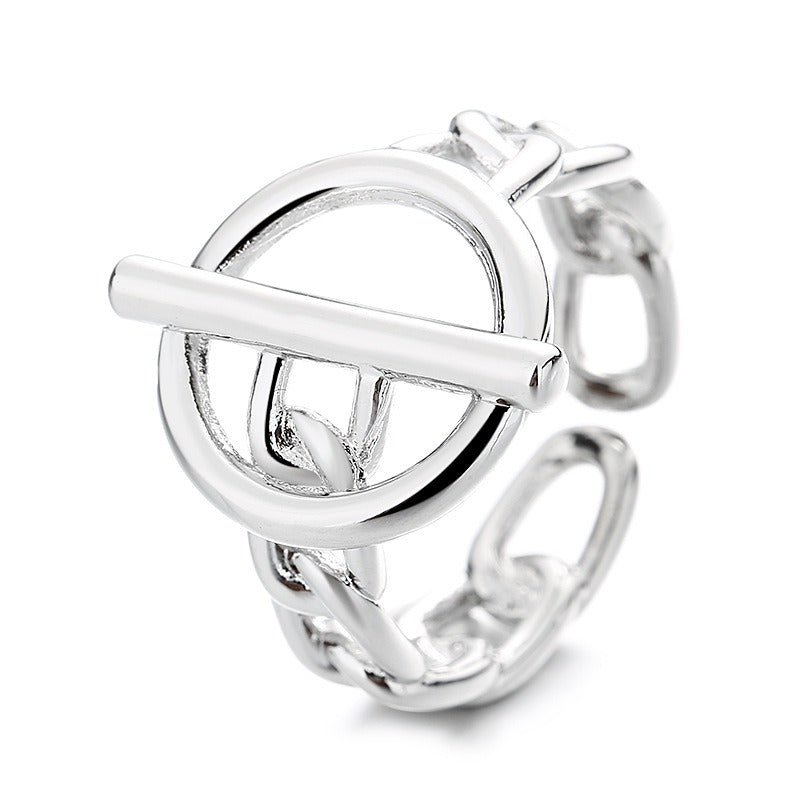 Kaze 18K Gold Minimalist Letter OT Clasp Ring | Adjustable Ring in Gold &amp; Silver