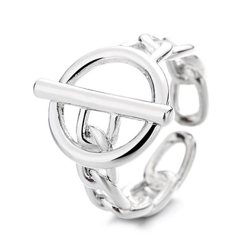 Kaze 18K Gold Minimalist Letter OT Clasp Ring | Adjustable Ring in Gold &amp; Silver