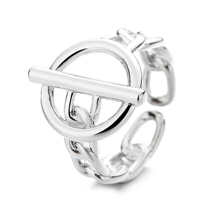 Kaze 18K Gold Minimalist Letter OT Clasp Ring | Adjustable Ring in Gold &amp; Silver