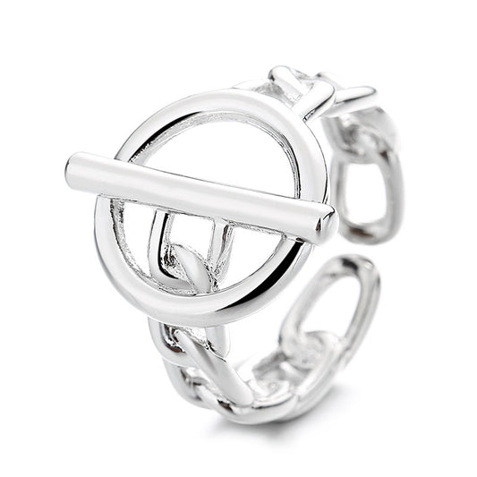 Kaze 18K Gold Minimalist Letter OT Clasp Ring | Adjustable Ring in Gold &amp; Silver