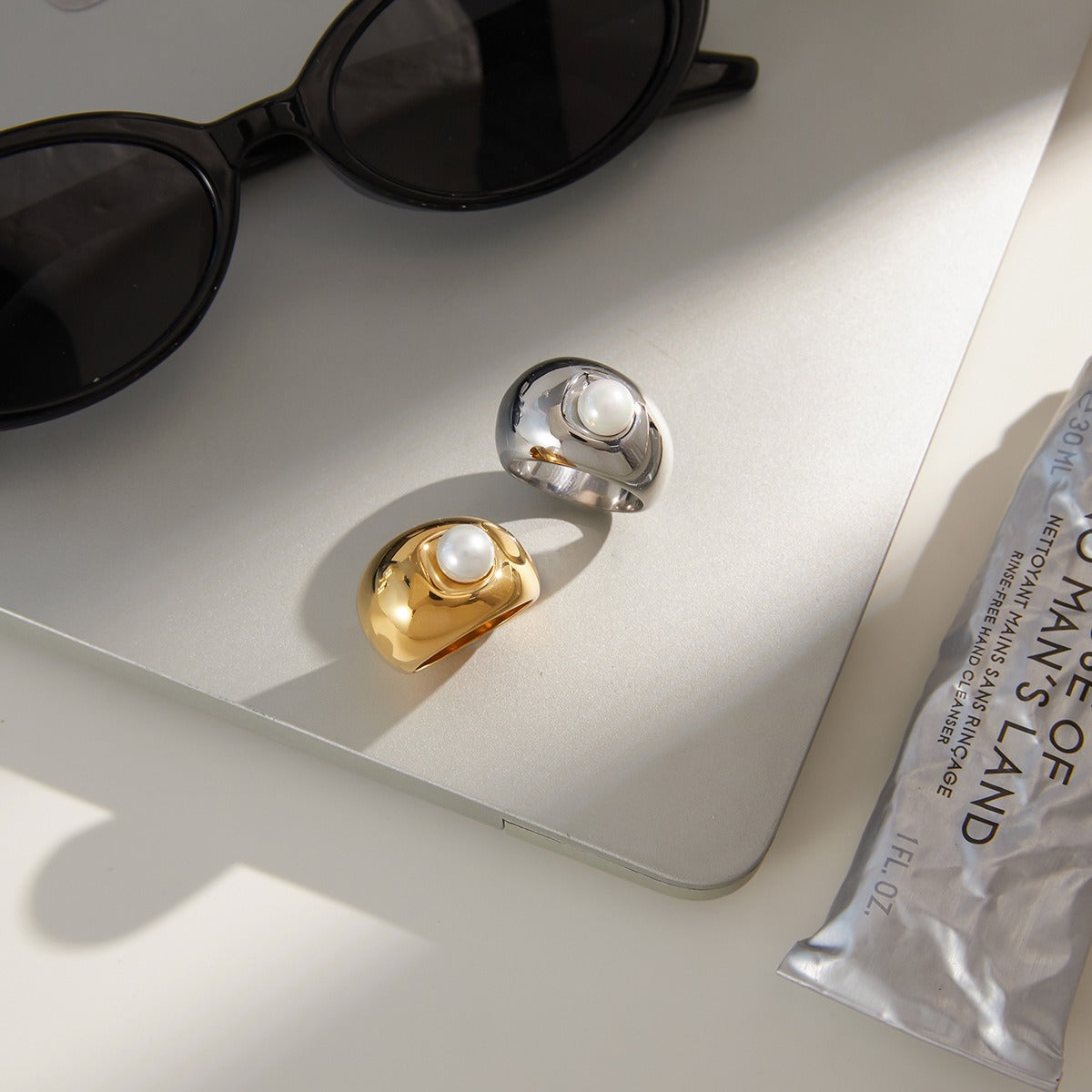 18K Gold-Plated Lightweight Luxury Ring Made from High-End Titanium Steel