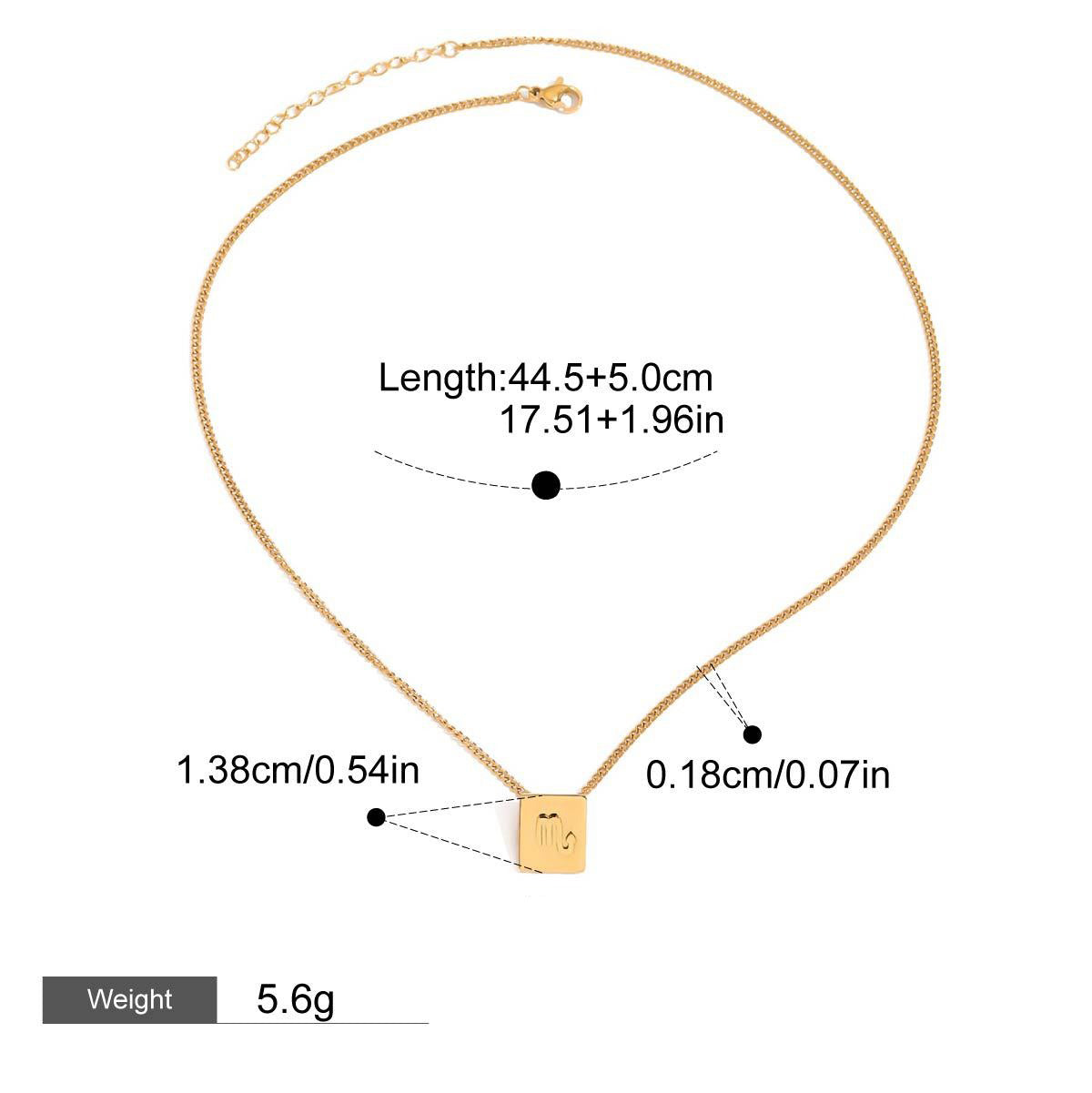 Kaze Zodiac Square Necklace | 18K Gold Celestial Pendant Necklace for Women Scorpio