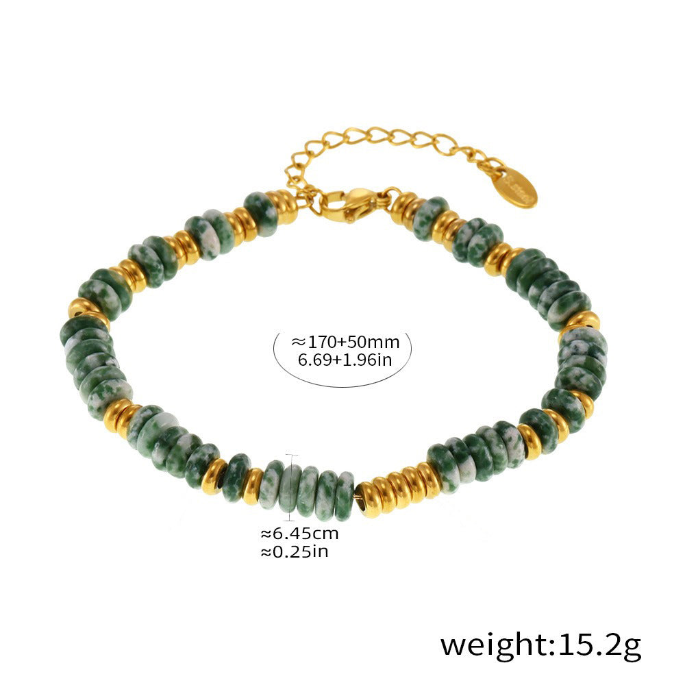 Kaze Round Beads Gemstone Bracelet | 18K Gold Abacus Bead Bracelet in 5 Style Variants Style F