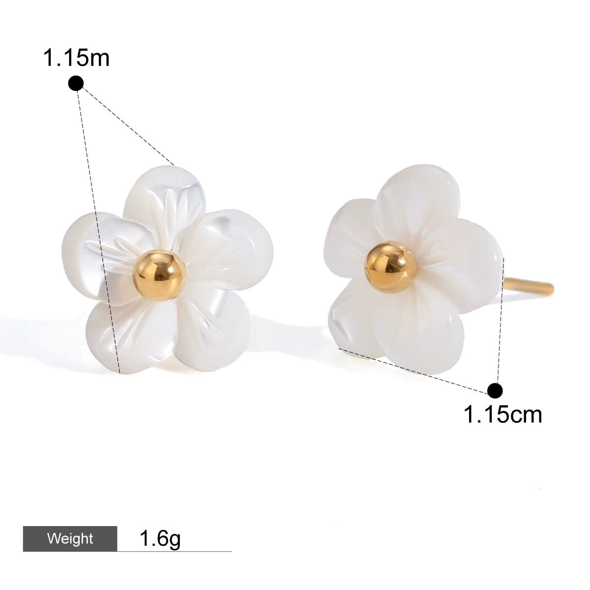 Kaze 18K Gold Exquisite Flower Necklace, Earrings and Bracelet Set | 13-Piece Botanical Jewellery Collection Style K-Earring-06