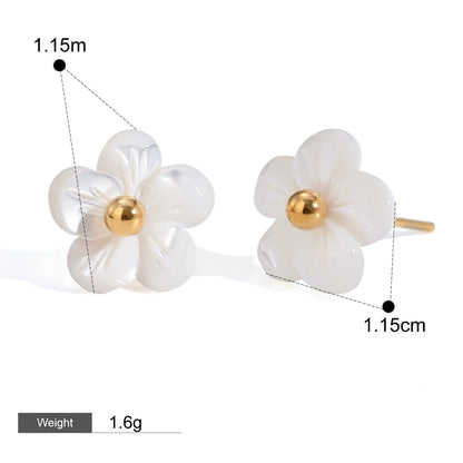 Kaze 18K Gold Exquisite Flower Necklace, Earrings and Bracelet Set | 13-Piece Botanical Jewellery Collection Style K-Earring-06