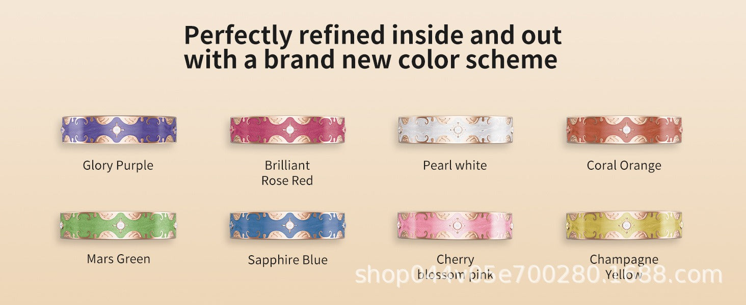 Kaze Enamel Smart Ring | Titanium Steel Health-Tracking Ring in White &amp; Pink Sizes 7–10 US