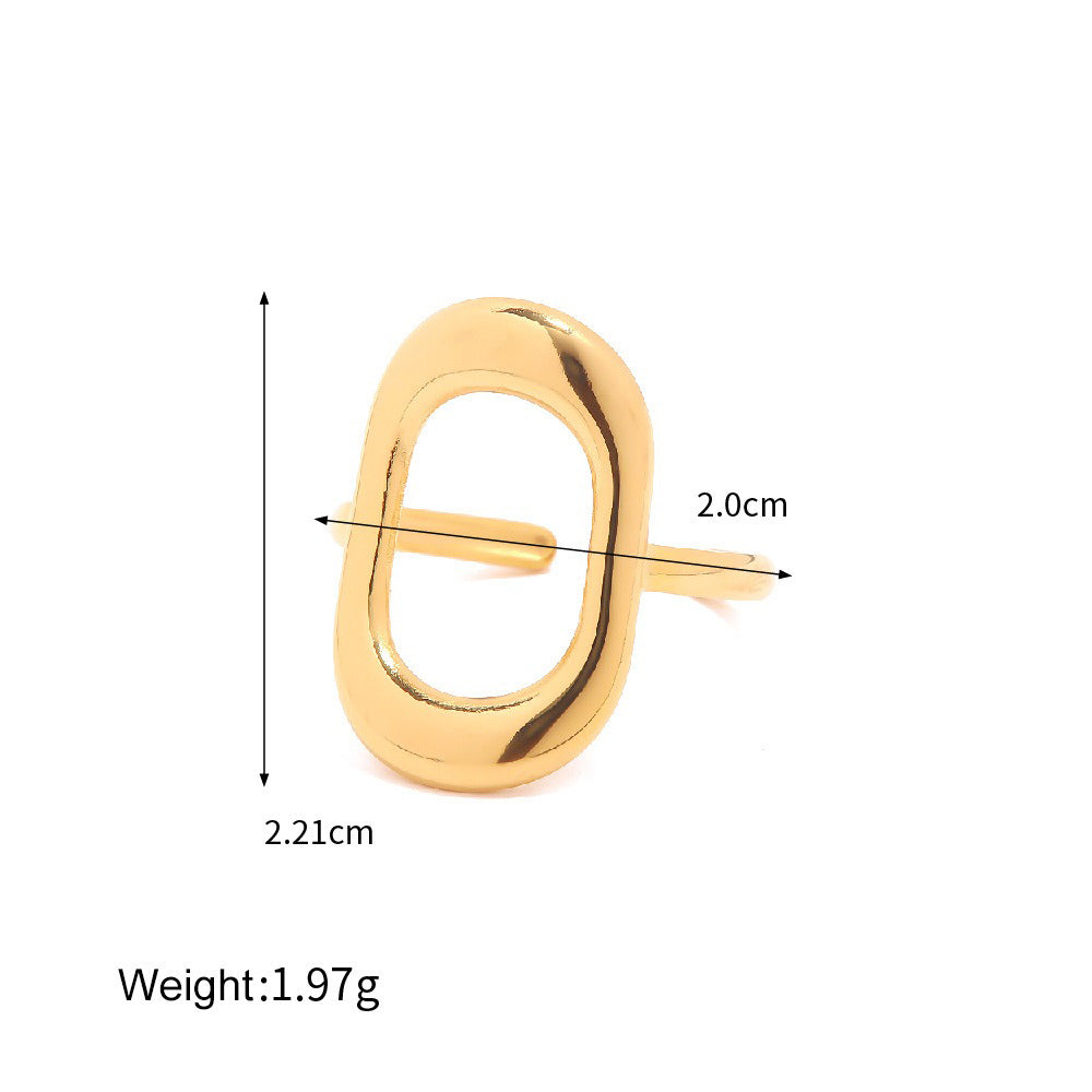 Kaze Fashion Irregular Shape Light Luxury Ring | 18K Gold Bold Ring in 7 Style Variants Style C-98 Adjustable