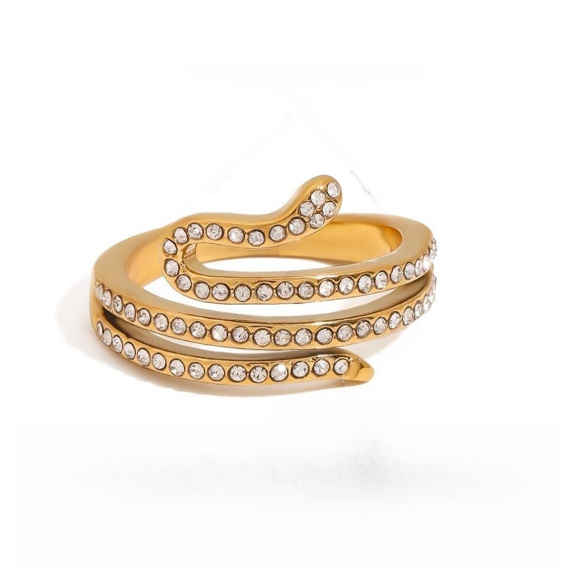 Kaze Luxury Snake Ring Collection | Titanium Steel Serpent Ring in 15 Styles &amp; 3 Sizes 7US Ring E