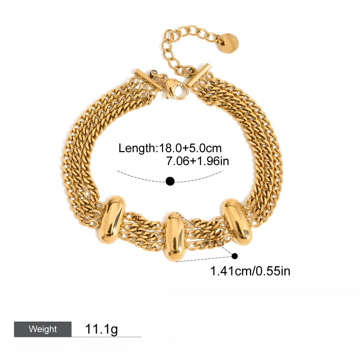 Kaze Gold-Plated Pearl Stainless Steel Bracelet | 18K Gold Pearl Bracelet in 9 Styles BraceletF