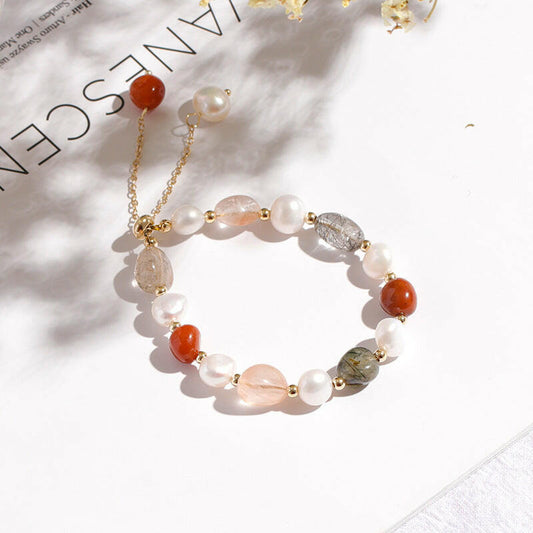 Kaze Korean-Style Crystal Slider Bracelet | Natural Pearl Adjustable Bracelet in 11 Styles 1 Style