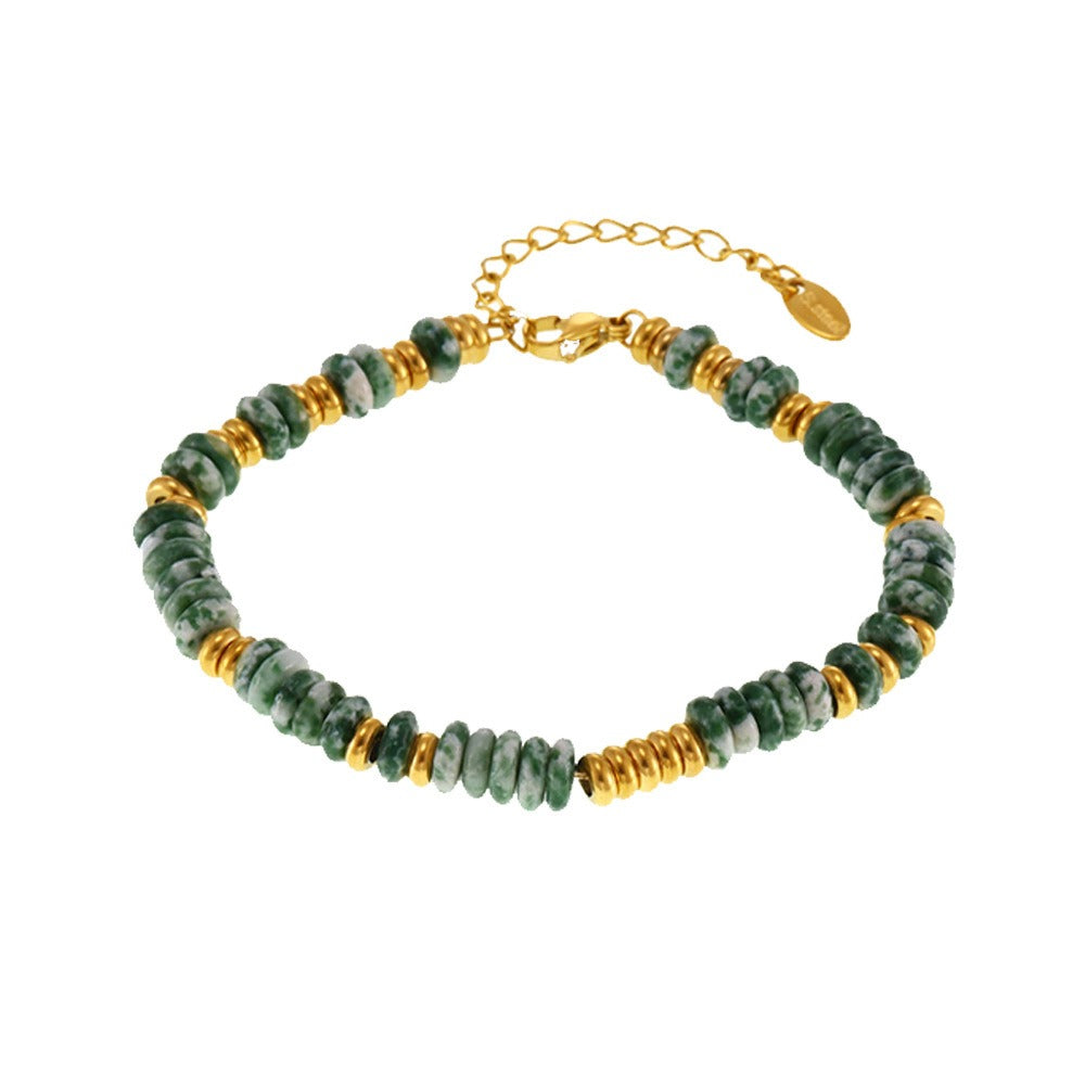 Kaze Round Beads Gemstone Bracelet | 18K Gold Abacus Bead Bracelet in 5 Style Variants