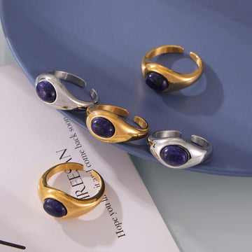 Kaze Elegant Multi-Gemstone Inlaid Light Luxury Ring | 18K Gold Noble Ring in Gold &amp; Silver