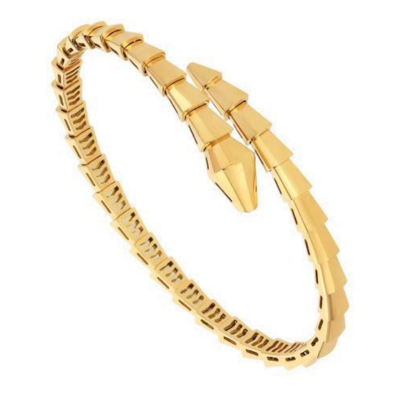 Kaze Snake Bone Diamond Bracelet | 18K Gold Serpent Bracelet in Gold, Rose Gold &amp; Silver Undrilled Serpent