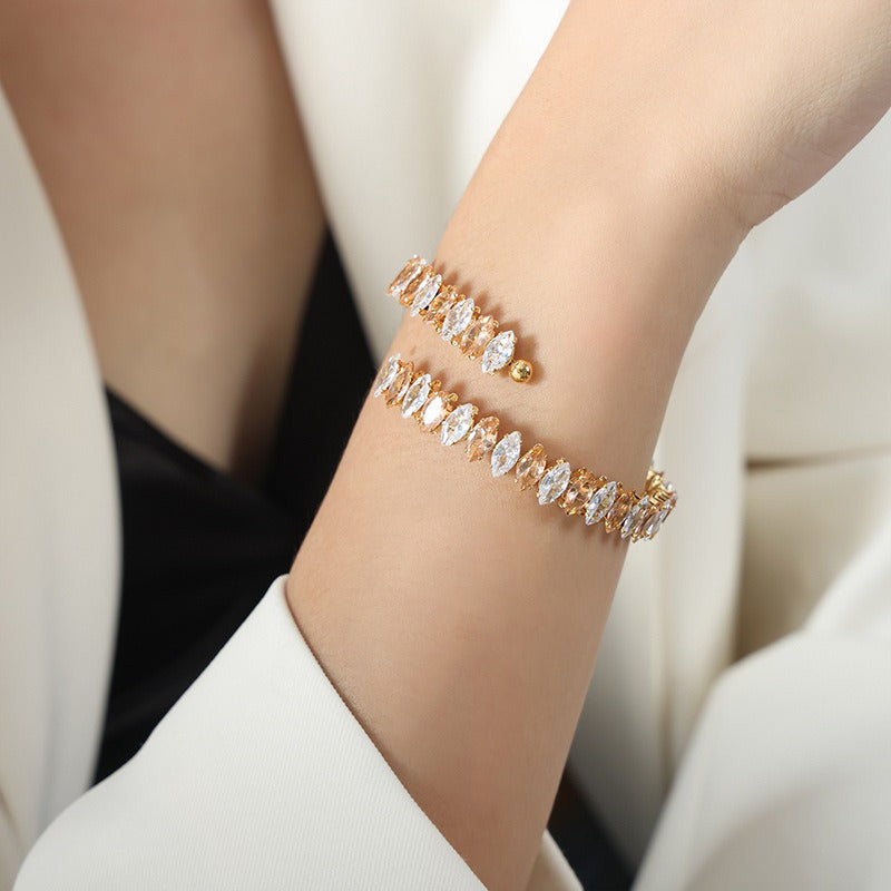 Kaze 18K Gold Gemstone Dazzling Bracelet | Luxury Gemstone Bracelet in 14 Colour Variants Yellow