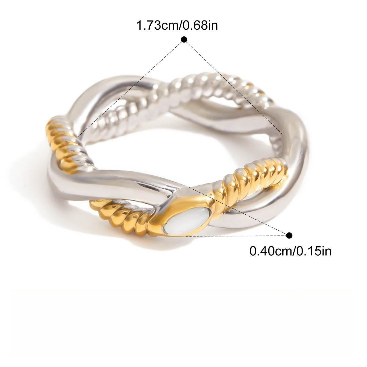 Kaze 18K Gold Snake Ring in Titanium Steel | Serpent Ring in Ring A, B &amp; C Sizes 6–8 US
