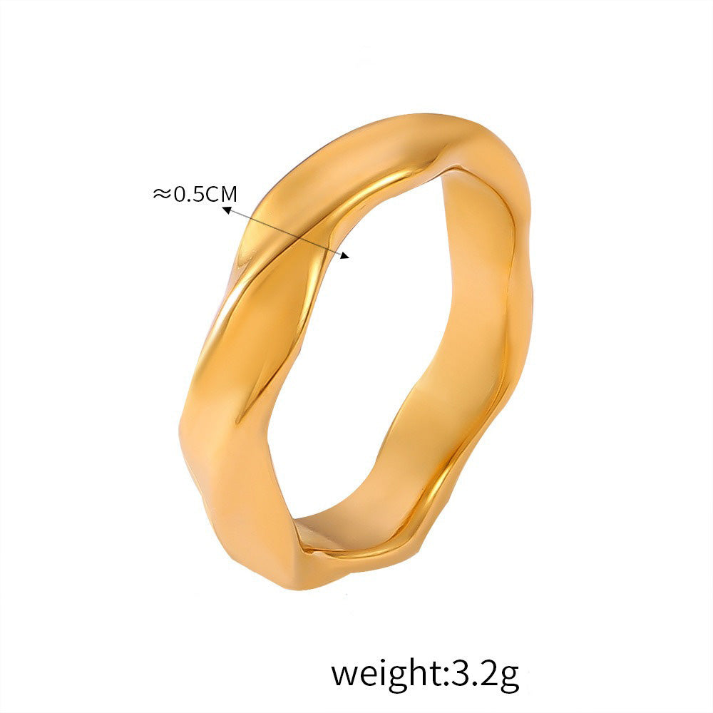 Kaze Classic Retro Geometric Zirconia Ring | 18K Gold Light Luxury Ring in 16 Style Variants Style D-32 Silver