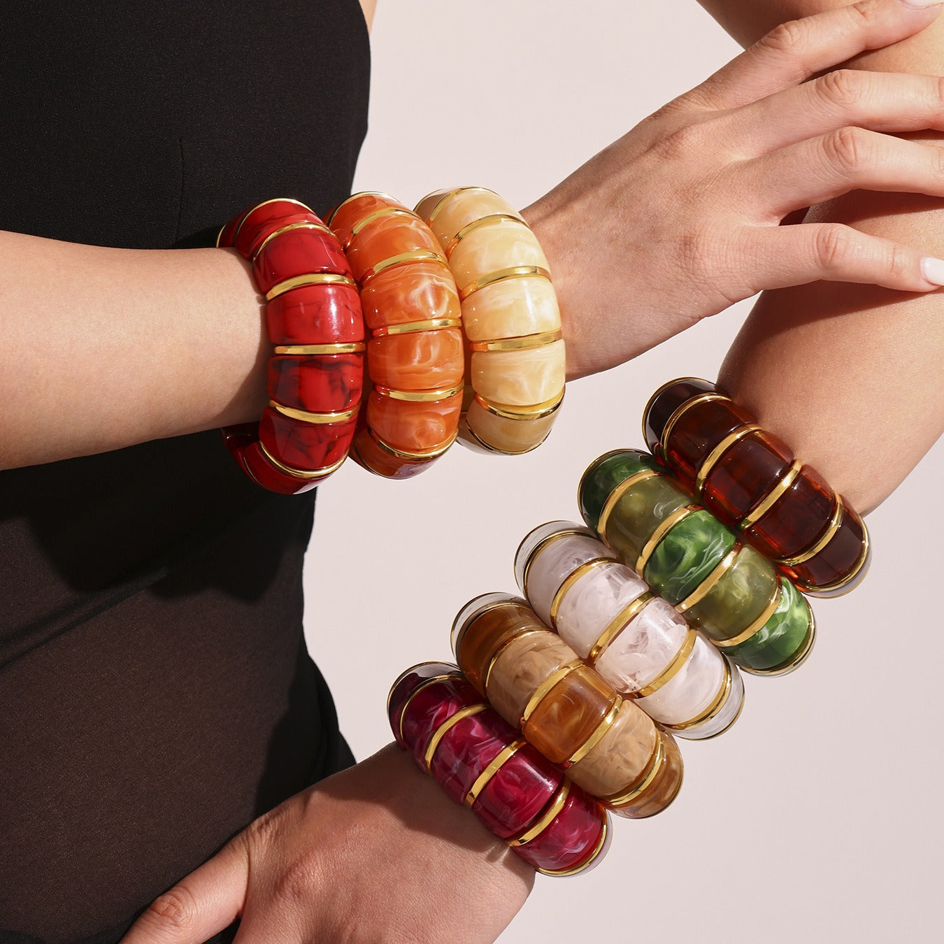 Kaze 18K Gold Luxury Resin Elastic Cord Bracelet | Premium Resin Bracelet in 10 Colours
