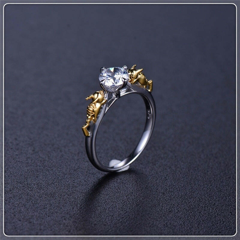 Kaze Prism Aura Crown-Style Copper Ring | Black Gold Geometric Statement Ring Black gold