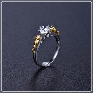 Kaze Prism Aura Crown-Style Copper Ring | Black Gold Geometric Statement Ring Black gold