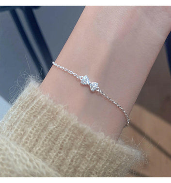 Kaze S925 Sterling Silver Bow Bracelet | Elegant Adjustable Silver Bracelet for Women