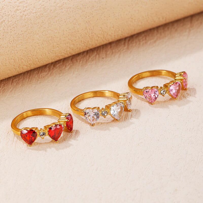 Kaze Light Luxury Love Ring | Premium Titanium Steel Ring in Silver &amp; Rose Gold