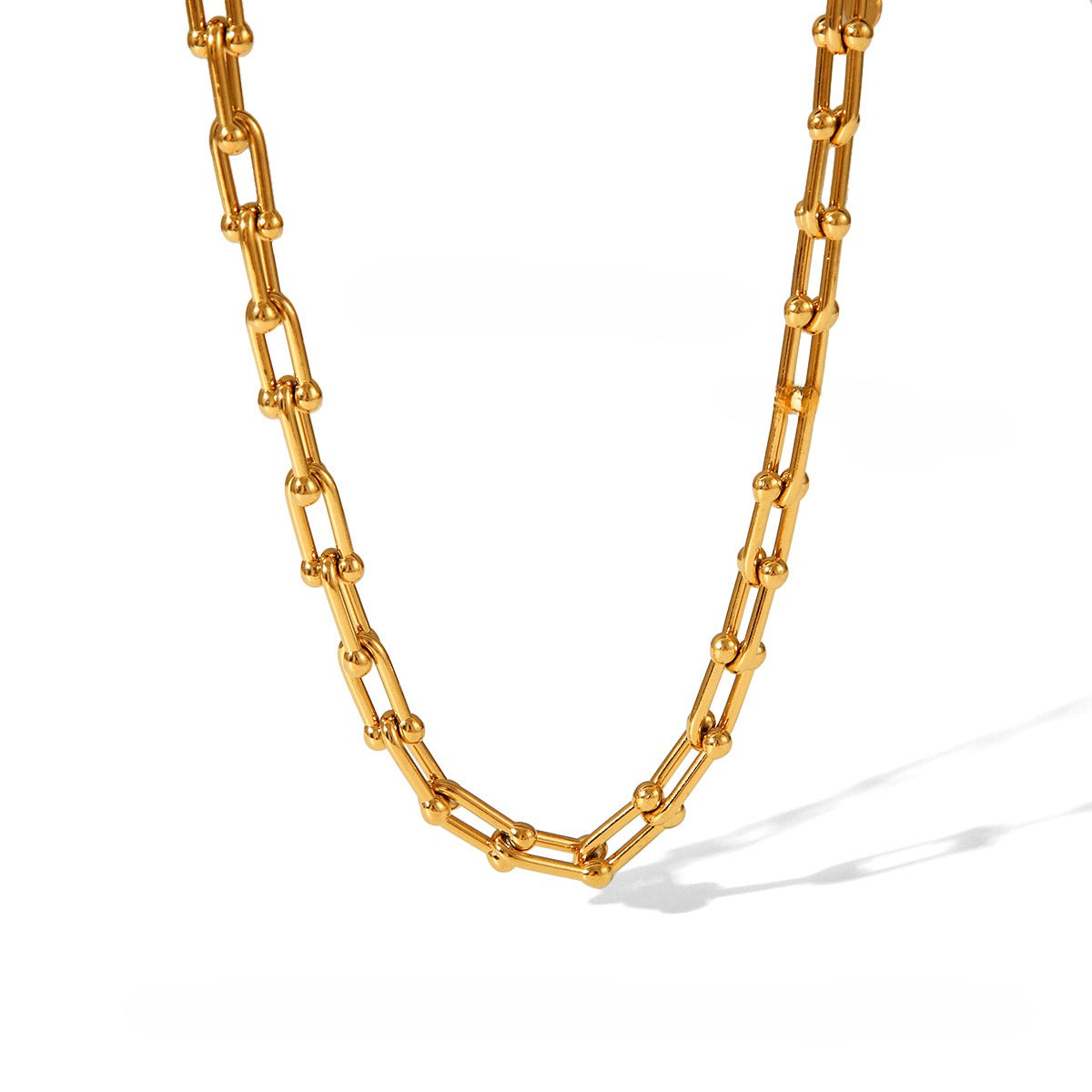 Kaze 18K Gold Horseshoe Chain Bracelet and Earrings Set | Lucky Horseshoe Jewellery in 5 Variants Necklace