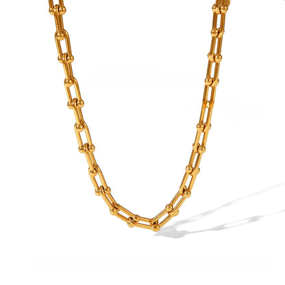 Kaze 18K Gold Horseshoe Chain Bracelet and Earrings Set | Lucky Horseshoe Jewellery in 5 Variants Necklace