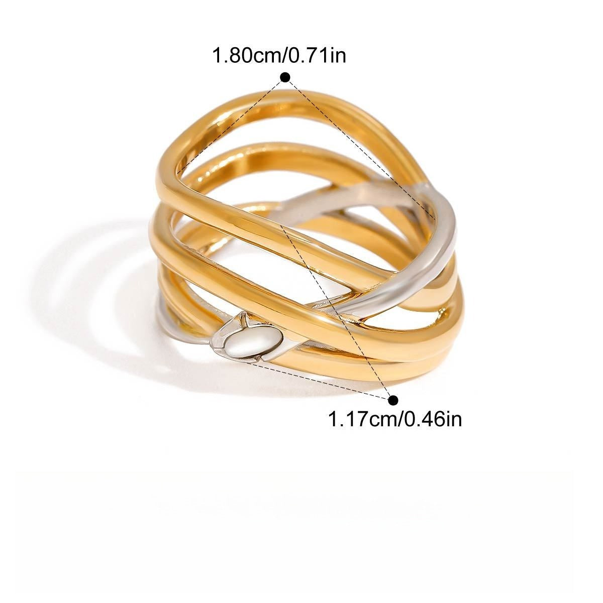 Kaze 18K Gold Snake Ring in Titanium Steel | Serpent Ring in Ring A, B &amp; C Sizes 6–8 US