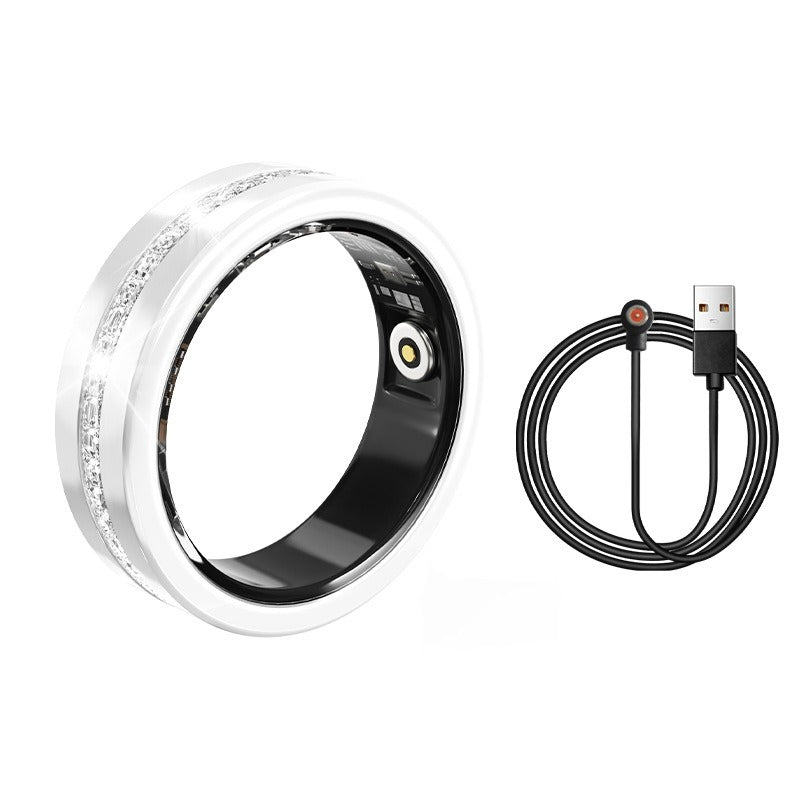 Kaze Smart Health Monitor Titanium Ring | Heart Rate, Blood Oxygen &amp; Sleep Tracking Ring Steel Color