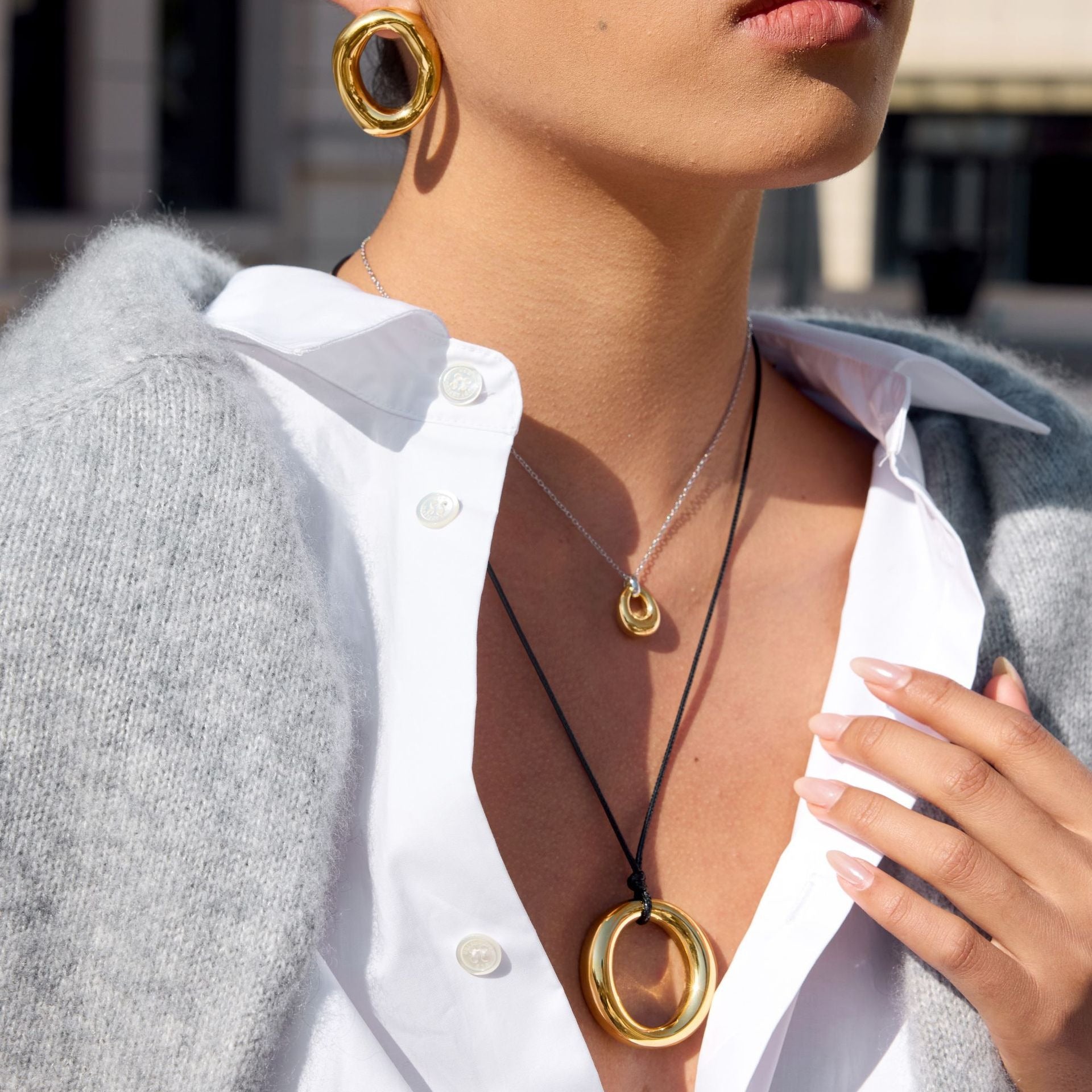 Kaze 18K Gold Titanium Necklace, Ring and Earring Collection | Complete 5-Piece Luxury Jewellery Set