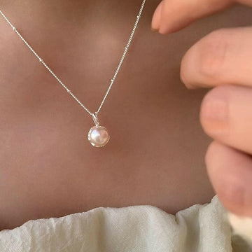 Kaze S925 Irregular Freshwater Pearl Clavicle Necklace | Adjustable Sterling Silver Pearl Necklace