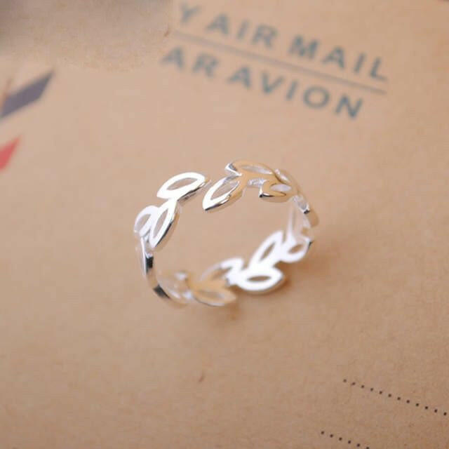 Kaze S925 Sterling Silver Hollow Leaf Ring | Openwork Botanical Silver Ring