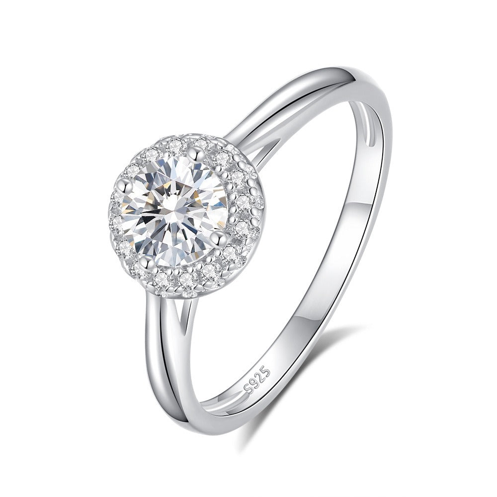 Kaze S925 Minimalist Sparkling Diamond Ring | Sterling Silver Zircon Ring Sizes 5–9 US Empty setting (without the main stone)