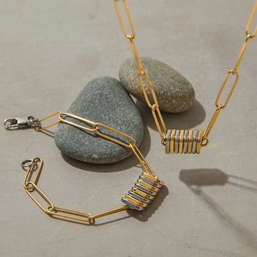 Kaze Titanium Steel Light Luxury Clavicle Chain Set | Necklace &amp; Bracelet in Premium Titanium