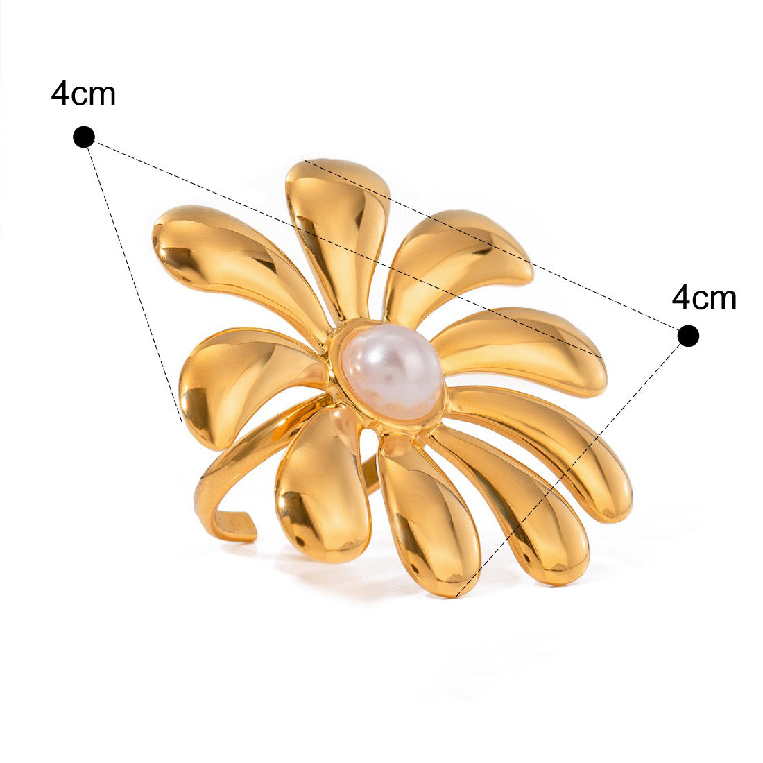 Kaze Retro Feather Diamond Earring and Ring Set | 18K Gold Vintage-Inspired Jewellery Set Ring