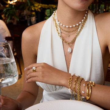 Kaze Gold-Plated Pearl Stainless Steel Bracelet | 18K Gold Pearl Bracelet in 9 Styles
