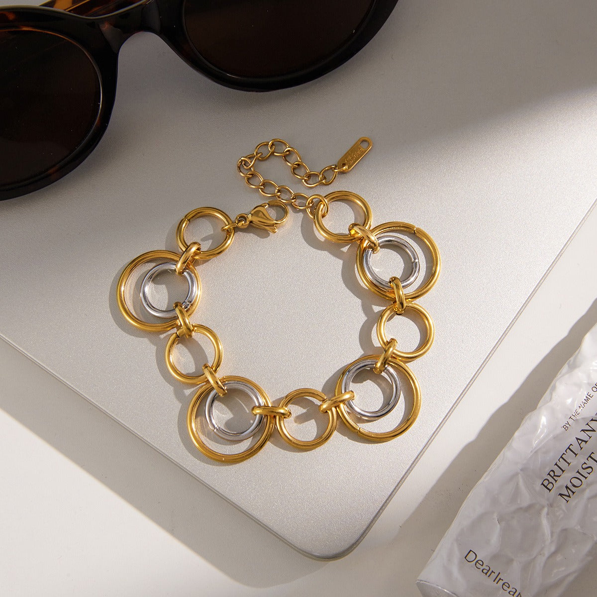 Kaze Two-Tone Multi-Strand Bracelet | 18K Gold &amp; S925 Silver Contrast Bracelet