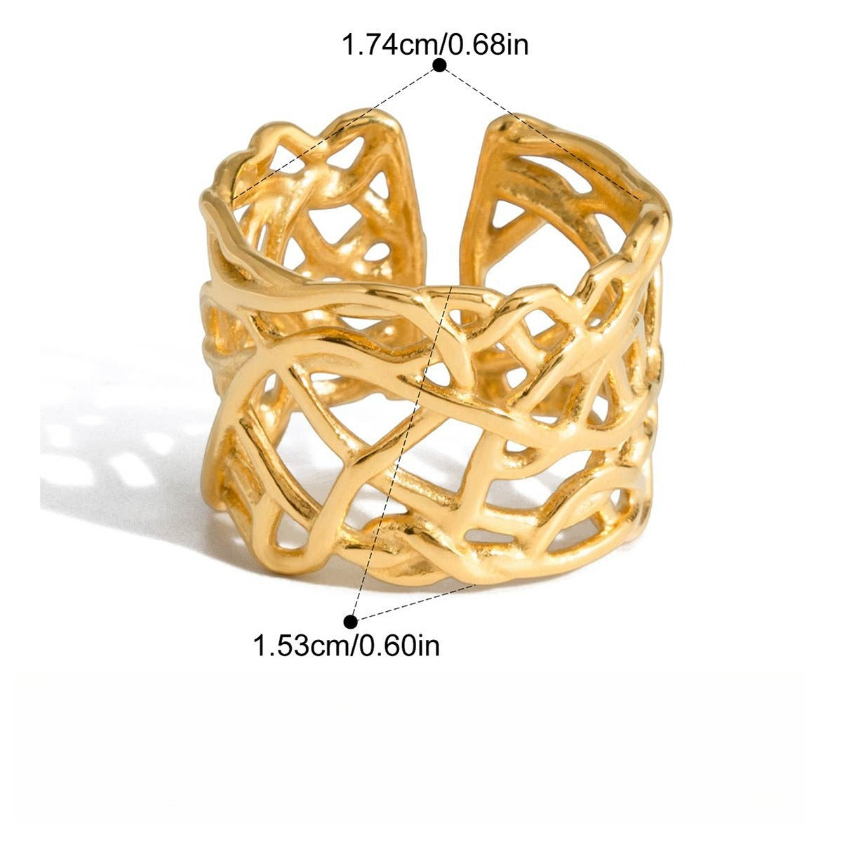 Kaze 18K Gold-Plated Lightweight Pearl Titanium Ring | Pearl Ring in Ring A, B &amp; C Styles Ring A