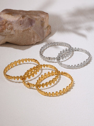 Kaze Skull Design Dark Style Bracelet | 18K Gold Statement Bracelet in Gold &amp; Silver