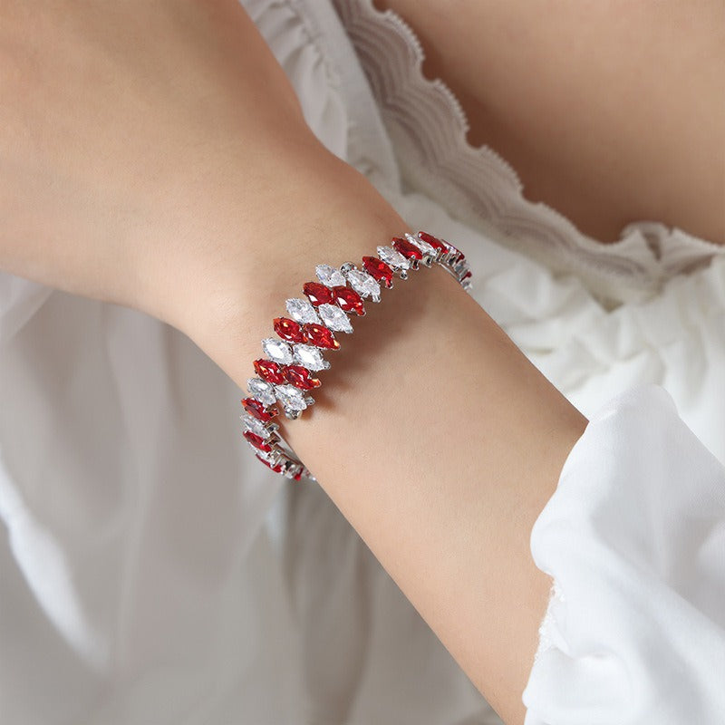 Kaze 18K Gold Gemstone Dazzling Bracelet | Luxury Gemstone Bracelet in 14 Colour Variants