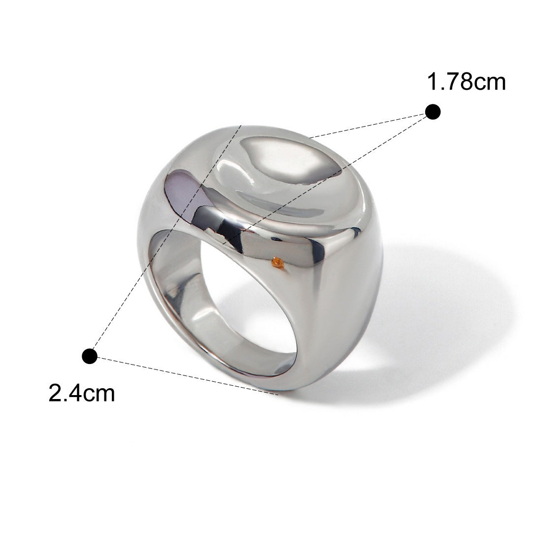Kaze Elegant Geometric Design Ring | 18K Gold Light Luxury Ring in Gold &amp; Silver Sizes 6–8 Silver