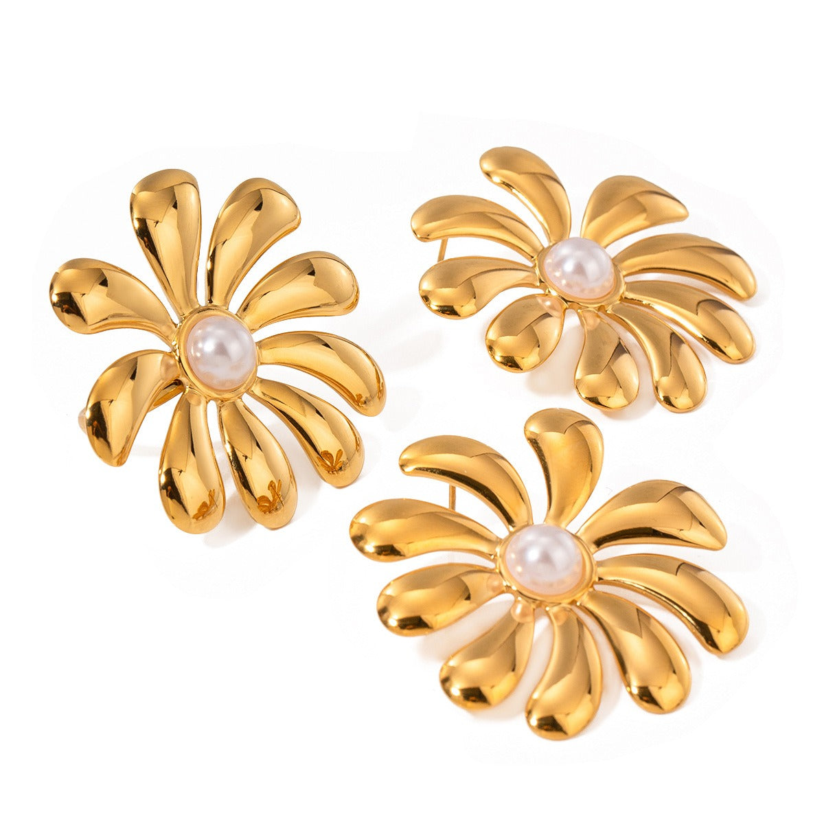 Kaze Retro Feather Diamond Earring and Ring Set | 18K Gold Vintage-Inspired Jewellery Set