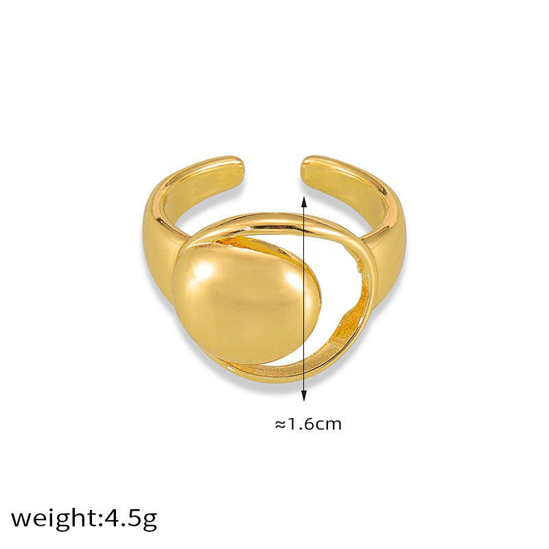 Kaze Geometric Hollow Hip-Hop Style Ring | 18K Gold Stainless Steel Adjustable Statement Ring