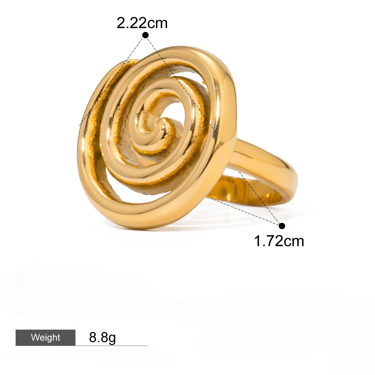 Kaze Spiral Minimalist Ring | 18K Gold Elegant Spiral Design Ring
